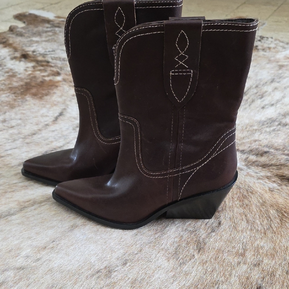Free People Dark Brown Heeled Boots